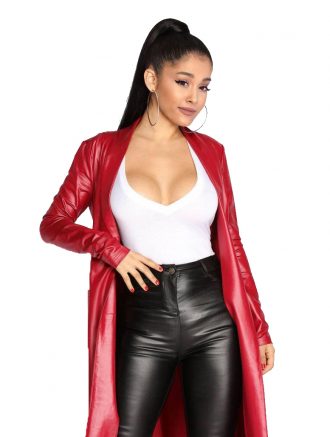 Ariana Grande Leather Coat