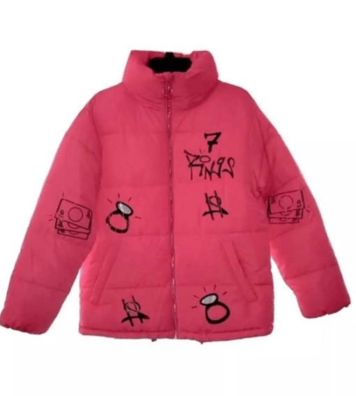 Ariana Grande 7 Rings Pink Puffer Jacket
