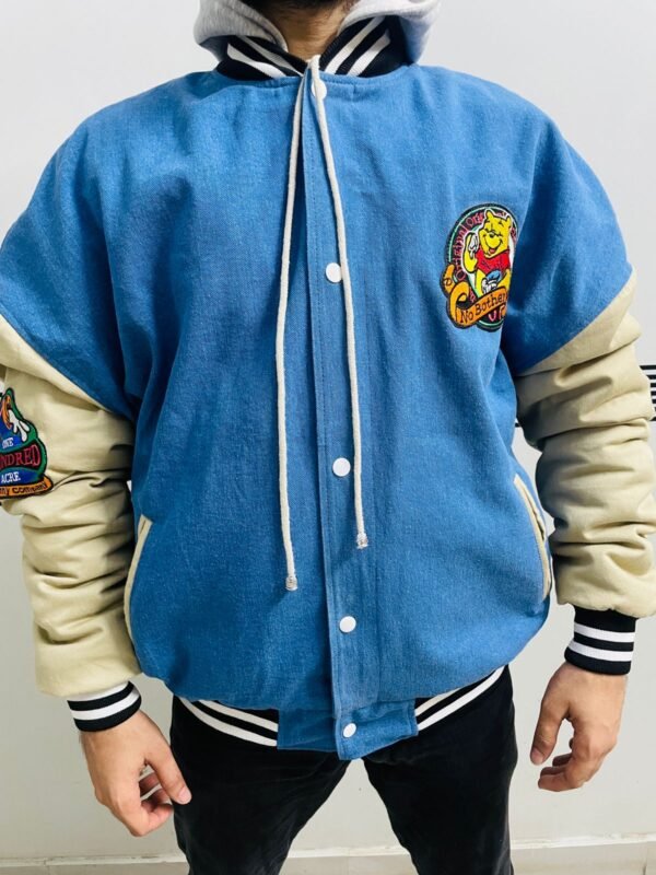 90s Xxxtentacion Winnie The Pooh Varsity Denim Jacket