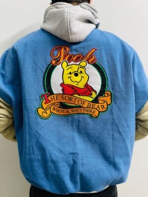 90s Xxxtentacion Winnie The Pooh Varsity Denim Jacket