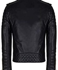 Mens Lambskin Motorcycle Black Leather Jacket