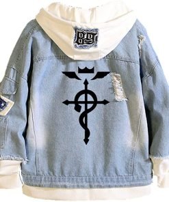 Anime Fullmetal Alchemist Blue Denim Jacket