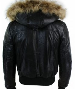 real leather hooded men jacket