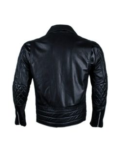 Mens Brando Style Leather Motorcycle Jacket