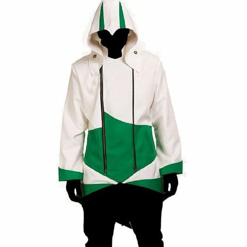 Assassin Creed Connor Kenway White & Green PU Jacket