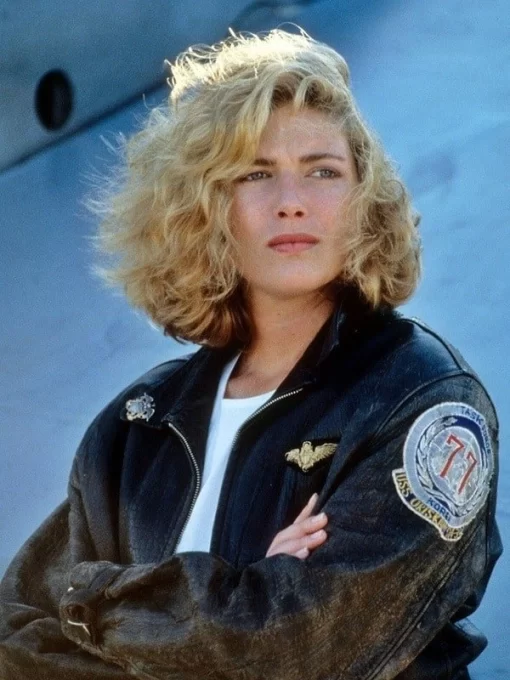 Kelly McGillis Top Gun Bomber Leather Jacket