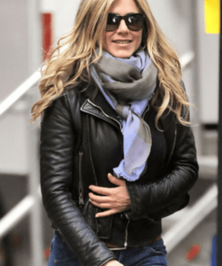 “Linda Gergenblatt” Wanderlust Jennifer Aniston black Leather Jacket