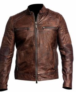 Men’s Best Brown Leather Cafe Racer Jacket
