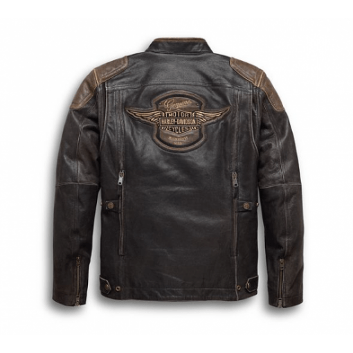 Harley Davidson Triple Vent System Brown Leather Jacket | UJ