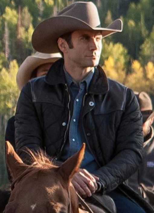Wes Bentley Yellowstone Jamie Dutton Leather Quilted Jacket