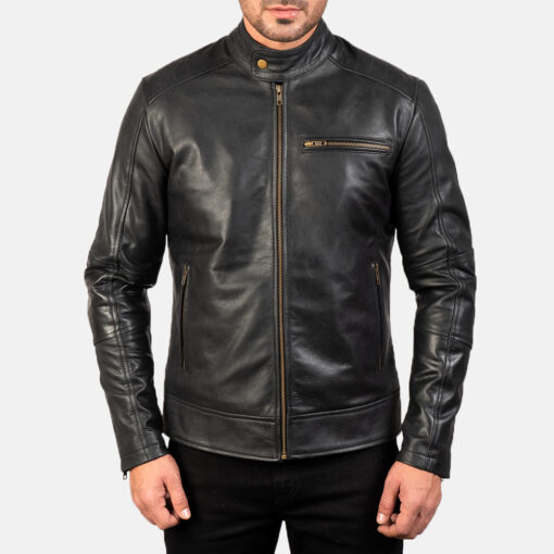Men’s Black Biker genuine Leather Jacket out wear by Universal jacket