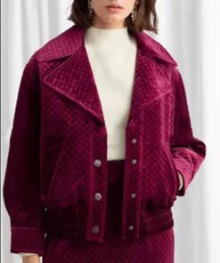 Emily in Paris Lily Collins Maroon Jacket
