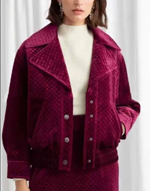 Emily in Paris Lily Collins Maroon Jacket