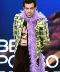 Harry Styles Grammys Plaid Checkered Blazer