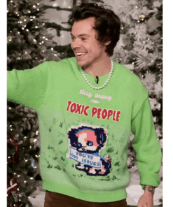 Harry Styles Stay Away From Toxic People Green Sweater