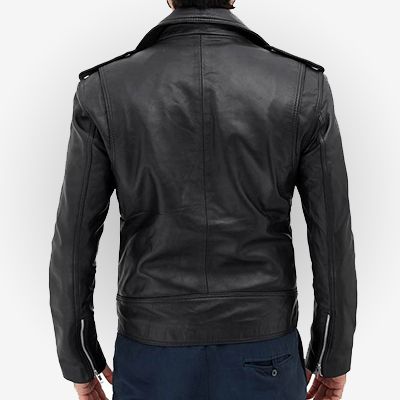 Mens Black Aviator Style Motorcycle Rider Leather Jackets