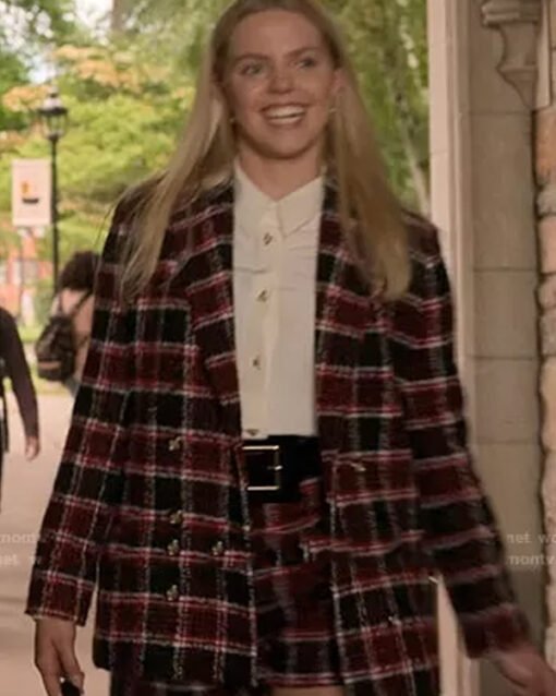 The Sex Lives Of College Girls Leighton Red Tweed Blazer