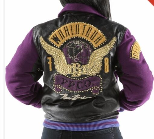 Women’s Pelle Pelle World Tour Purple Bomber Jacket