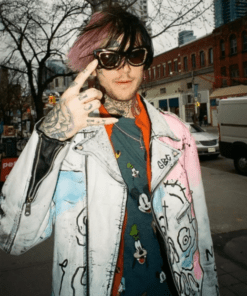 for those who sin never say die lil peep leather jacket