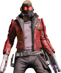marvel’s guardians of the galaxy star lord video game leather jacket