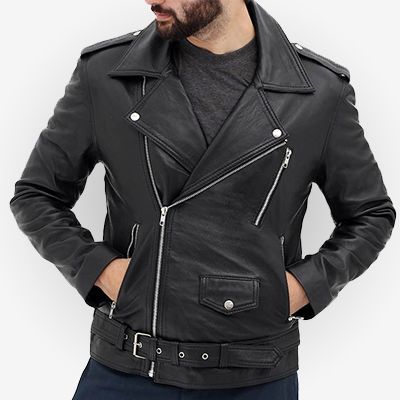 mens Black Aviator Style Motorcycle Rider Leather Jacketss