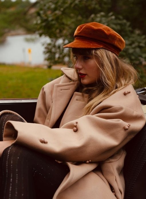 taylor swift red taylors version brown coat