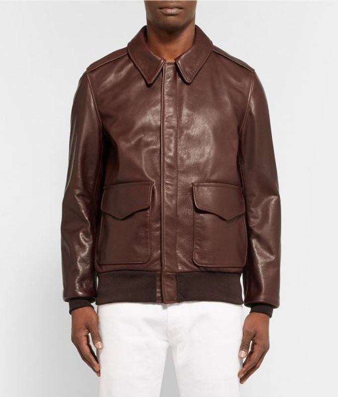 Adam Spencer Bomber Brown Leather Jacket | Universal Jacket