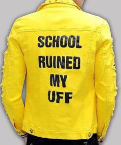 School Ruined My Uff Yellow Denim Jacket