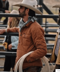 ryan bingham yellowstone season 04 walker orange western jacket