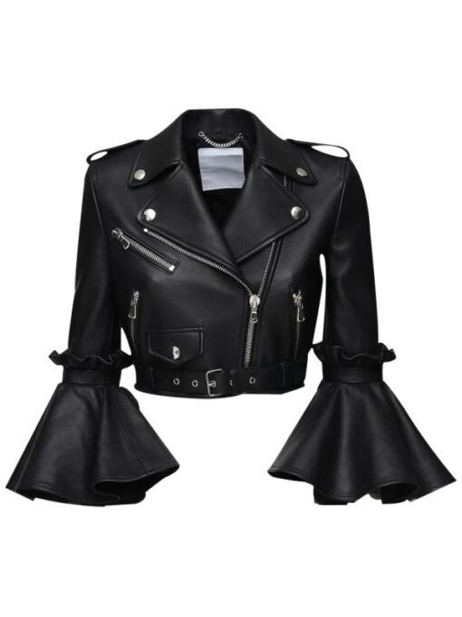 Womens Stylish Cropped Leather Jacket 2022