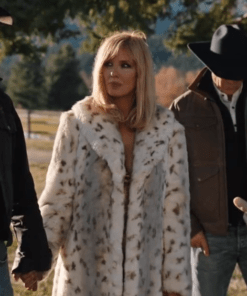 yellowstone season 04 kelly reilly white leopard coat