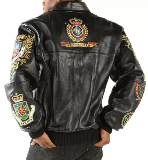 Black and Brown Coat of Arms Pelle Pelle 1978 Leather Jacket 2022