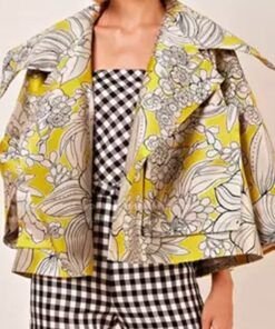 Emily in Paris Lily Collins Yellow Floral Jacket