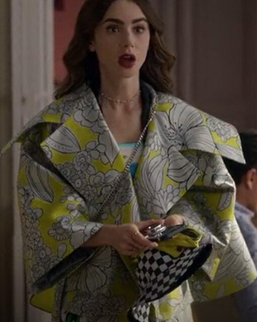 Emily in Paris S02 Lily Collins Yellow Floral Jacket