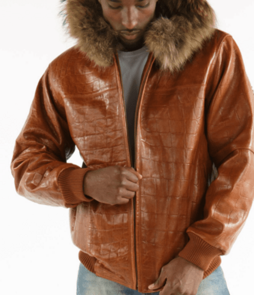 Pelle Pelle Fur Hooded Script Three Differents Color’s Jacket