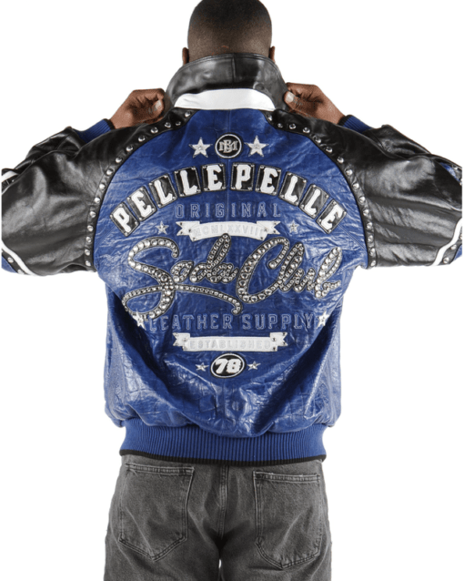 Pelle Pelle Soda Club Blue & Black Leather Jacket 2022