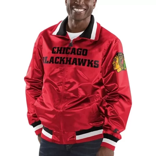 Chicago Blackhawks Captain II Satin Full-Zip Jacket 2022