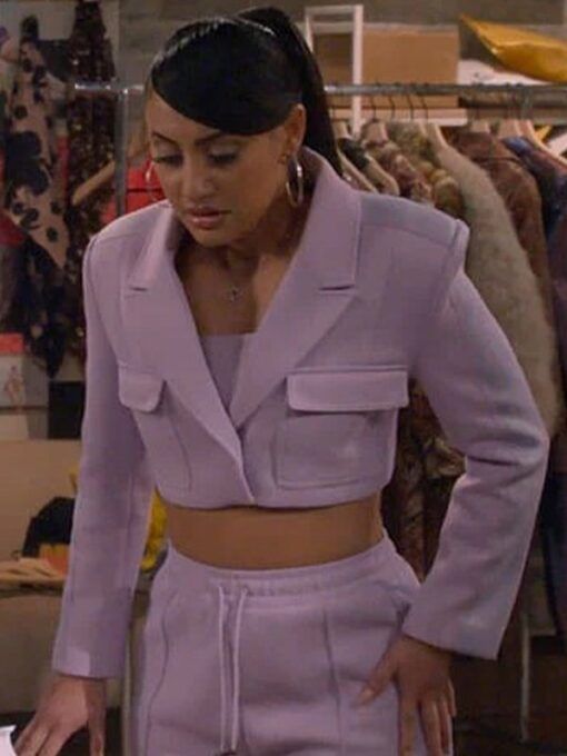 How I Met Your Father Valentina Purple Cropped Jacket