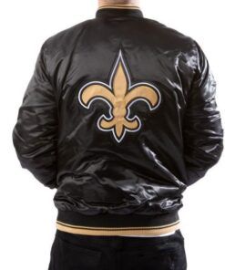 New Orleans Starter Saints Black Bomber Jacket