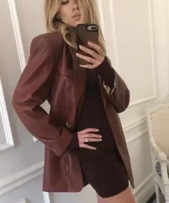 bbey Clancy Brown Blazer