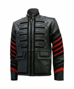 Black Military Leather Jacket