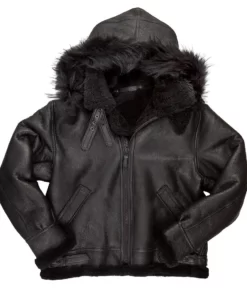 B-3 Black Hooded Bomber Jacket