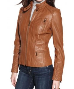 Women’s Brown Leather Motorcycle Jacket