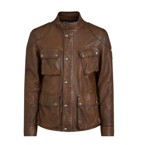 Mens-Brown-Leather-Field-Jacket
