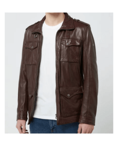 Mens-Classic-Chocolate-Brown-Field-Jacket-