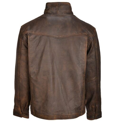 Mens-Rifleman-Brown-Leather-Jacket-