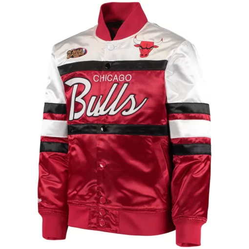 Youth Chicago Bulls Mitchell & Ness Red Hardwood Classics NBA Finals Satin Full-Snap Jacket