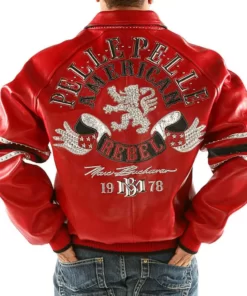 American Rebel Red Pelle Pelle Studded Leather Jacket 2022