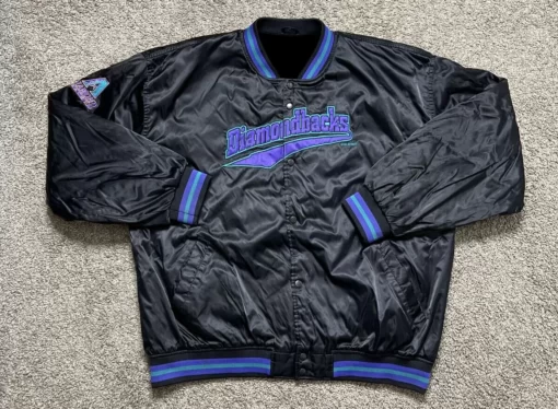 Black MLB Arizona Diamondbacks Satin Jacket