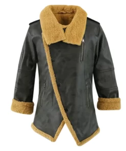 Black-Waterproof-Fleece-Leather-Jacket